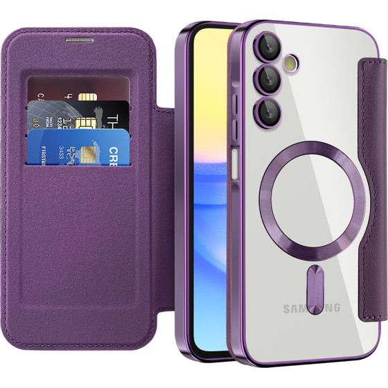 Techsuit - Smartmag Book Case - Samsung Galaxy A15 4G / A15 5G - Purple