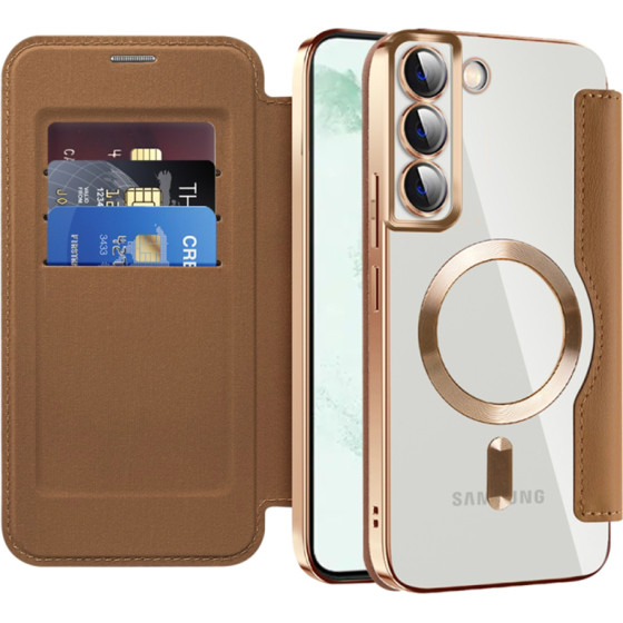 Techsuit - Smartmag Book Case - Samsung Galaxy S22 Plus 5G - Brown