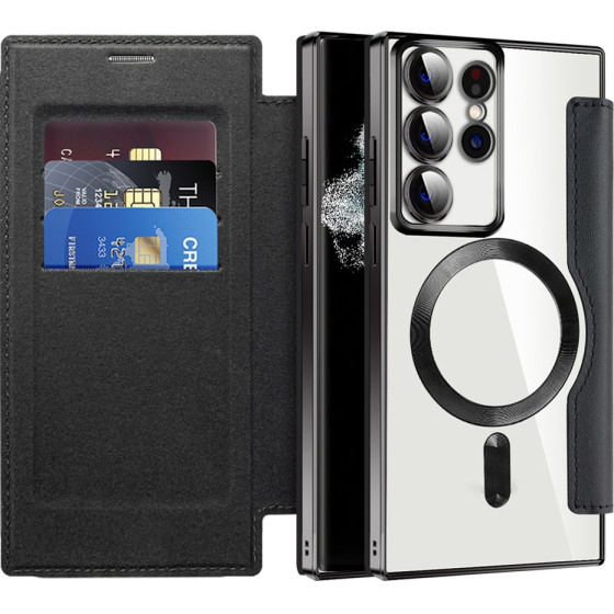 Techsuit - Smartmag Book Case - Samsung Galaxy S22 Ultra 5G - Black