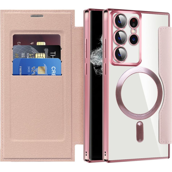 Techsuit - Smartmag Book Case - Samsung Galaxy S22 Ultra 5G - Pink