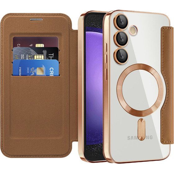 Techsuit - Smartmag Book Case - Samsung Galaxy S23 Fe - Brown