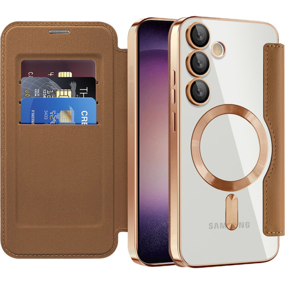 Techsuit - Smartmag Book Case - Samsung Galaxy S23 Plus - Brown