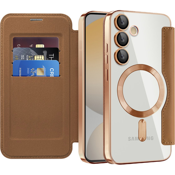 Techsuit - Smartmag Book Case - Samsung Galaxy S24 Fe - Brown