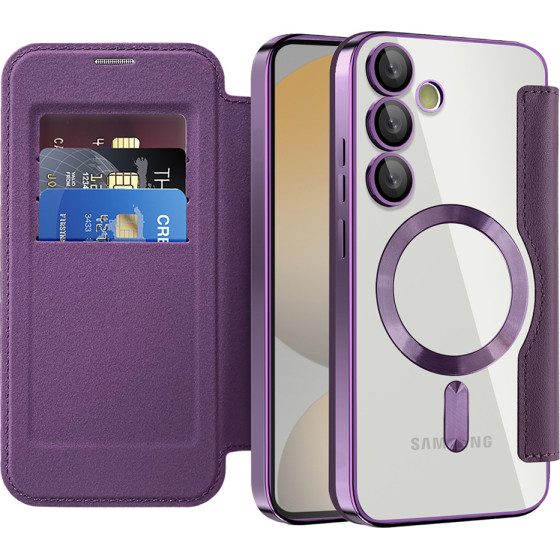 Techsuit - Smartmag Book Case - Samsung Galaxy S24 Fe - Purple