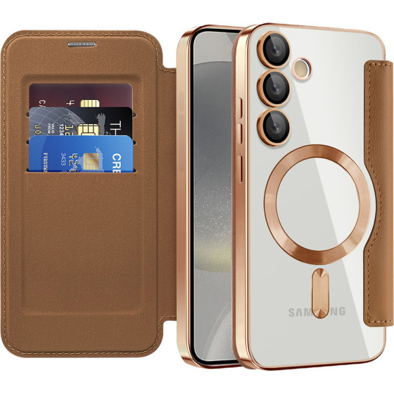 Techsuit - Smartmag Book Case - Samsung Galaxy S24 Plus - Brown