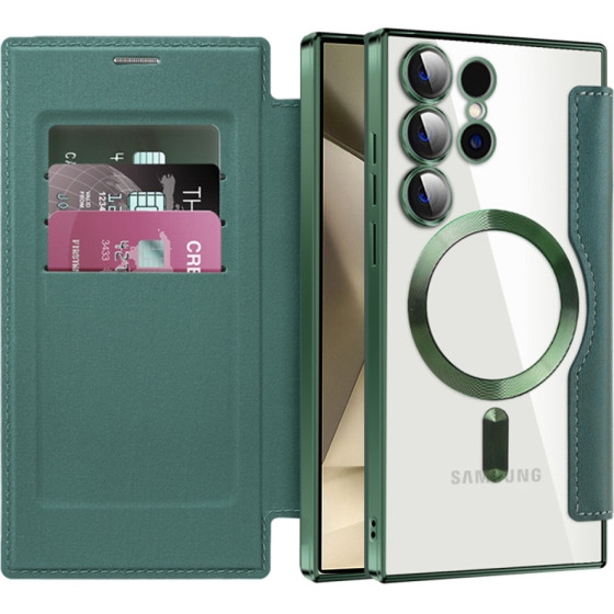 Techsuit - Smartmag Book Case - Samsung Galaxy S24 Ultra - Green