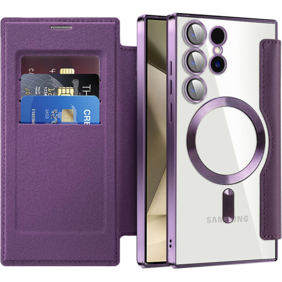 Techsuit - Smartmag Book Case - Samsung Galaxy S24 Ultra - Purple