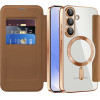 Techsuit - Smartmag Book Case - Samsung Galaxy S25 - Brown