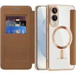 Techsuit - Smartmag Book Case - Samsung Galaxy S25 Edge - Brown