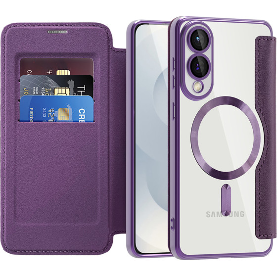 Techsuit - Smartmag Book Case - Samsung Galaxy S25 Edge - Purple