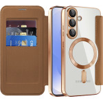 Techsuit - Smartmag Book Case - Samsung Galaxy S25 Plus - Brown