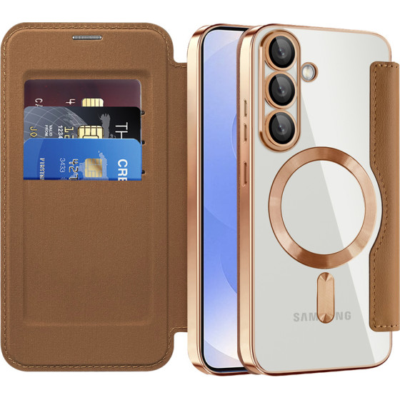 Techsuit - Smartmag Book Case - Samsung Galaxy S25 Plus - Brown