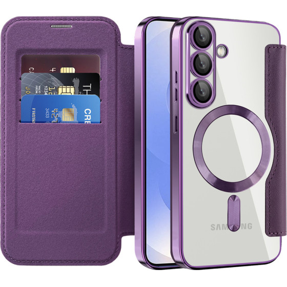 Techsuit - Smartmag Book Case - Samsung Galaxy S25 Plus - Purple