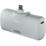 SBS Ecopower 5000 Mah 10W Powerbank With Built-In USB-C Port - Gray - (TEBB5000PLUGLGGRS)