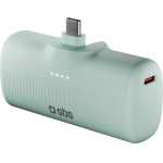 SBS Ecopower 5000 Mah 10W Powerbank With Built-In USB-C Port - Green - (TEBB5000PLUGLBGRS)