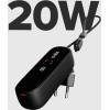 SBS Hybrid Pd 20W 5000mAh Power Bank With Built-In Cable And Foldable Plug - Black - (TETRBB5000PD20)