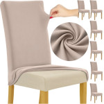 Ruhhy Chair Covers - 6 Pcs Beige 25989 - (18289-0)