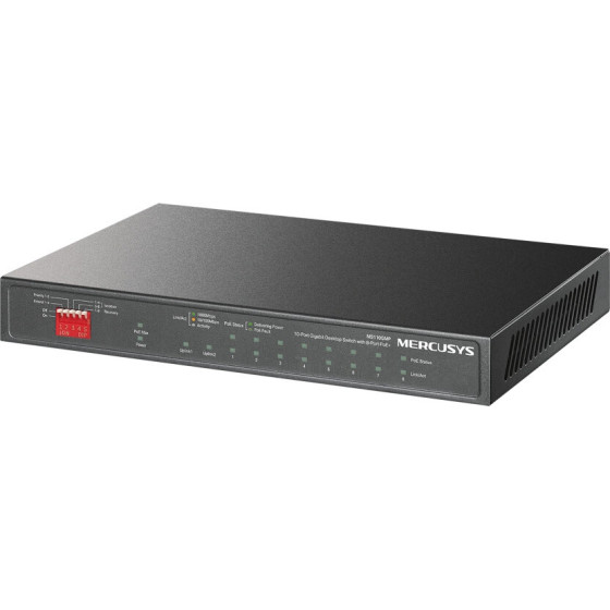 Mercusys Desktop Switch 8x 10/100/1000MBps PoE+, 2x Gigabit, Ver. 1.0 - (MS110GMP)