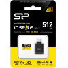 Silicon Power Micro Sdxc 512GB Class 10 UHS-I U3 A2 C200 V30 Inspire DDR200 R170/W150 MB/S + Card Reader - (SP512GBSTXLA2VC2)