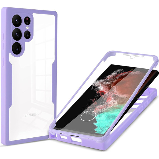 Techsuit - Colorverse 360 Series + Screen Protector - Samsung Galaxy S22 Ultra 5G - Purple