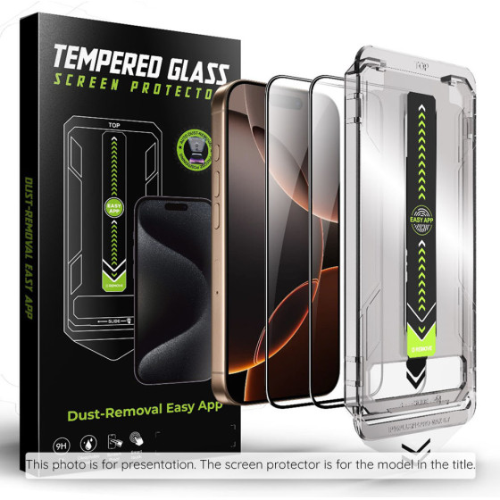 Techsuit - Titanglass Fullcover (2 pack) - Iphone 13 / Iphone 13 Pro / Iphone 14 / Iphone 16e - Black