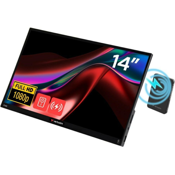 Verbatim Portable Touch Monitor Light 14 Fhd With 5000mAh Power Bank Black - (32088)