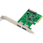 Powertech ����� ��������� Pcie x4 �� 2x Usb 10Gbps, ASM1142 - (ST619)