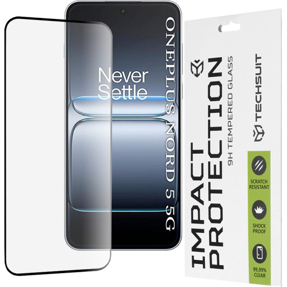 Techsuit - 111D Full Cover / Full Glue Glass - Oneplus Nord 5 - Black