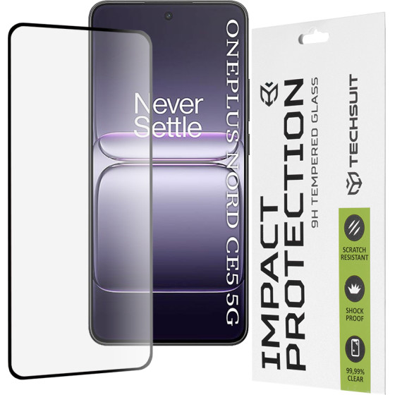 Techsuit - 111D Full Cover / Full Glue Glass - Oneplus Nord CE5 - Black