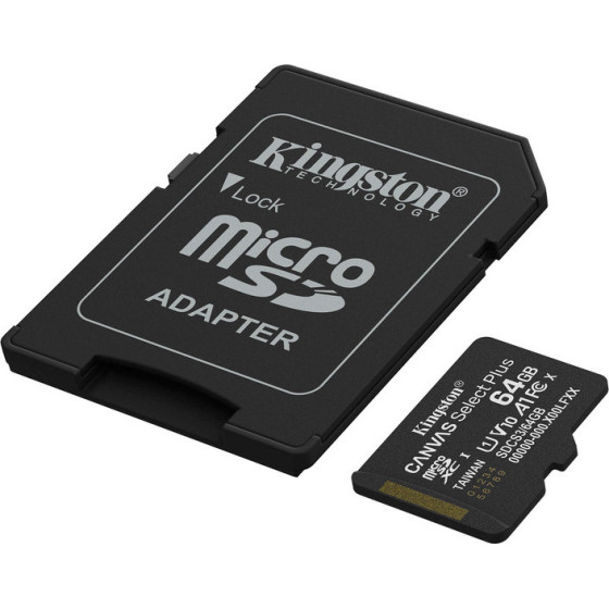 Kingston Memory Card Microsd Canvas Select Plus Class 10, Sd Adapter - (SDCS3/64GB)