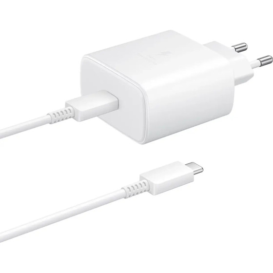 Samsung EP-TA845EWe 45W Wall Charger With USB-C Cable EP-DW767JWe 45W 1.8m (Oob Bulk - Replacement packaging) - White EP-TA845EWe + EP-DW767JWe - (57983113522)
