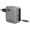 FORCELL F-Energy Gan Iii VT-R5 Travel Charger With Retractable Cable Type C And Type C Charging Port Pd QC4.0 3A 45W gray
