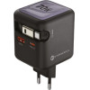 FORCELL F-Energy Gan Iii VT-R7 Travel Charger With Retractable Cable Type C And 1x Type C, 1x Usb A Charging Ports Pd QC4.0 3A 70W gray