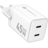 FORCELL F-Energy Mini Gan Iii VT-36B Travel Charger With 2 x Type C sockets, Pd QC4.0 45W white