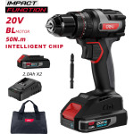 DELI ��������� ���������������� ��������� Brushless, 20V, 2x 2Ah, 50N.m - (DE-CZ20-2D2)