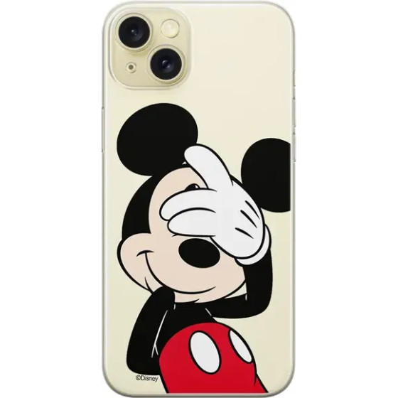 Disney Case Apple Iphone 15 Plus Mickey Partial Print Hiding Transparent - (DPCMIC6249)