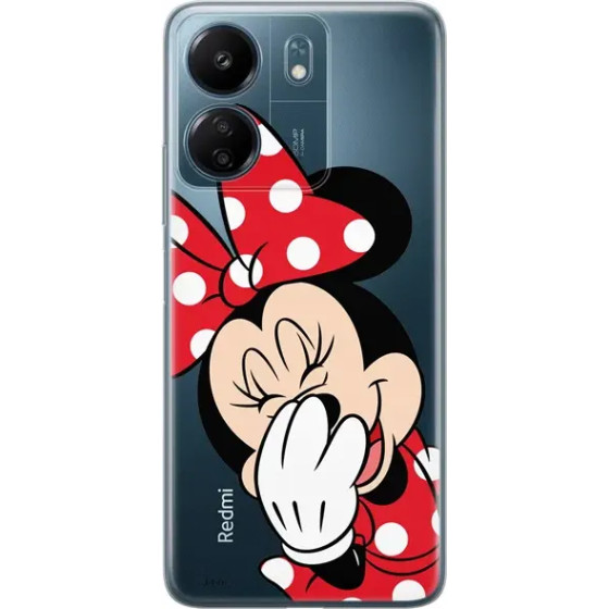 Disney Case Redmi 13C Minnie Partial Print Smiley Transparent - (DPCMIN4167)