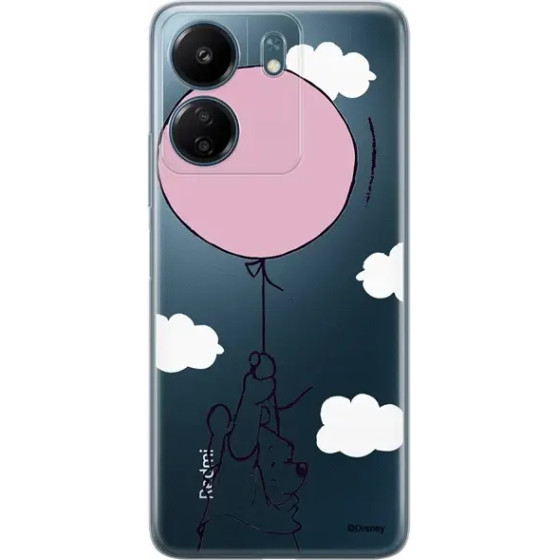 Disney Case Redmi 13C Winnie The Pooh Partial Print Balloon Transparent - (DPCPOOH5317)