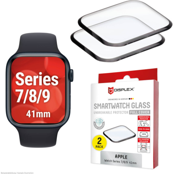 Displex Fc Glass For Apple Watch 7/8/9 41mm Black (2pack) - (02142)