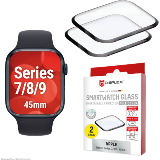 Displex Fc Glass For Apple Watch 7/8/9 45mm Black (2pack) - (02143)