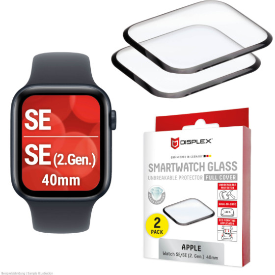 Displex Fc Glass For Apple Watch SE(2) 40mm Black (2pack) - (02146)
