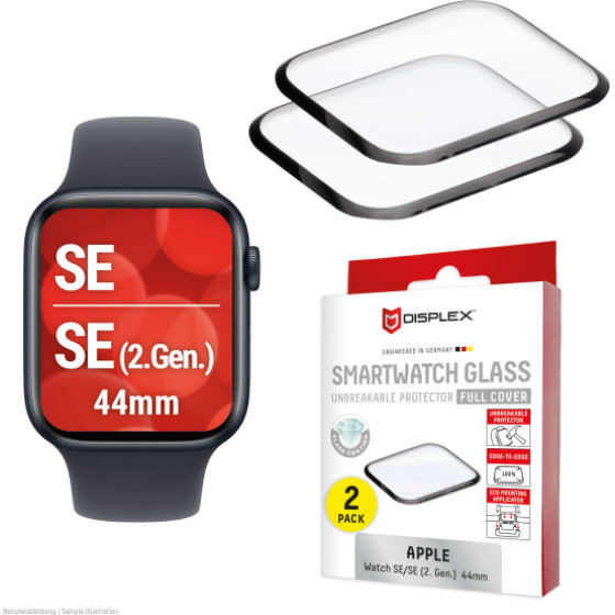 Displex Fc Glass For Apple Watch SE(2) 44mm Black (2pack) - (02147)