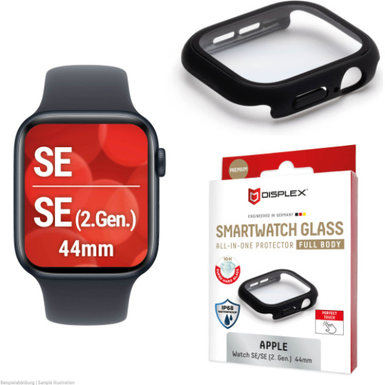 Displex Full Body Glass Protector For Apple Watch SE(2) 44mm Black - (02139)