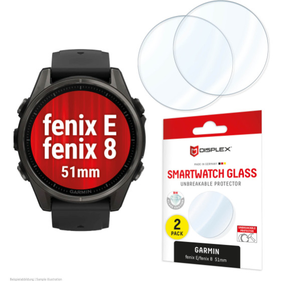 Displex Smartglass For Garmin Watch Fenix E/8 51mm (2pack) - (02155)
