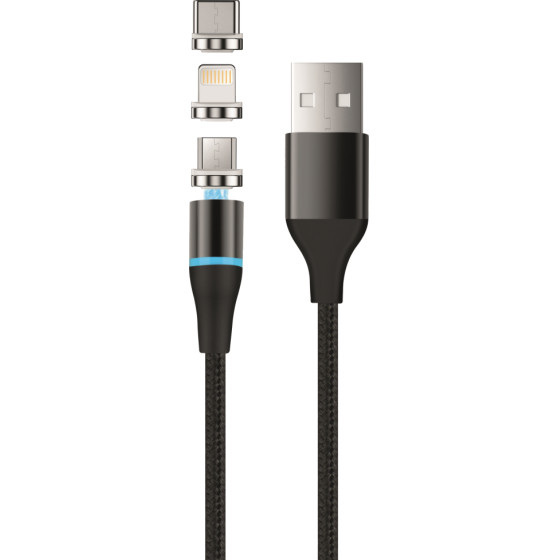 Setty Magnetic Cable Dt 3in1 2,5A 1,0 m KBM-01 Black JO