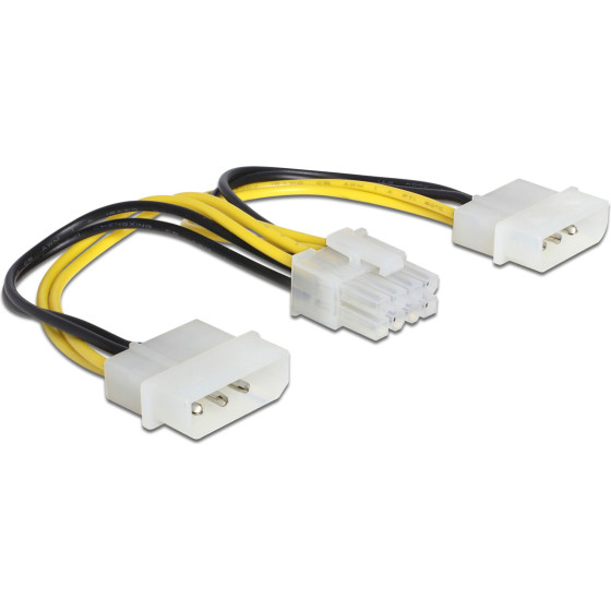 DeLock ������� 2x 4pIn Molex �� 8pIn Eps 0.15m - (83410)