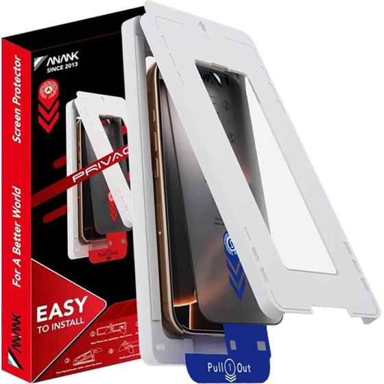 ANANK - 2.5D 2X Reinforced Privacy Screen Protector - Iphone 15 - Black