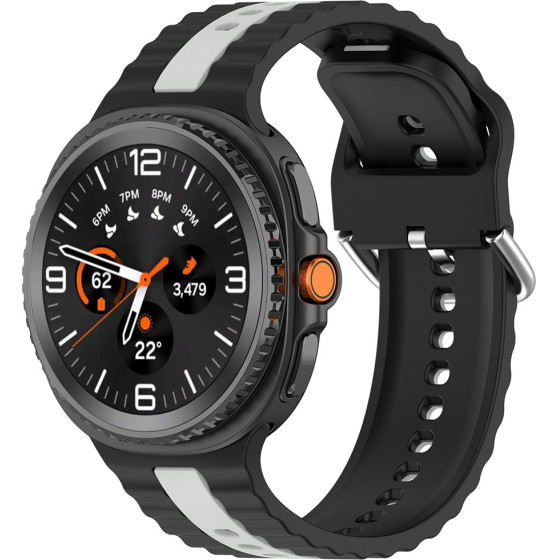 Techsuit - Watchband (W078) - Samsung Galaxy Watch8 40mm/Watch8 44mm/Watch8 Classic - Black / Gray