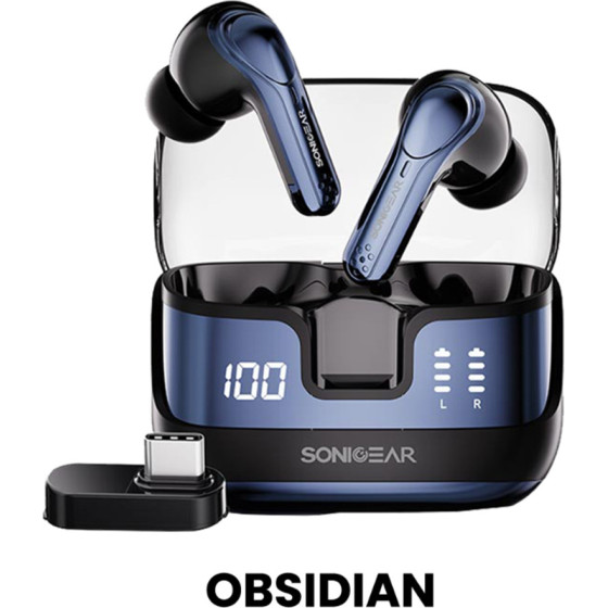 Sonicgear Dual Mode 2.4G/BT5.4 Superior 4MIcs ANC/Enc Earpump XP2 Obsidian - (EPXP2-O)