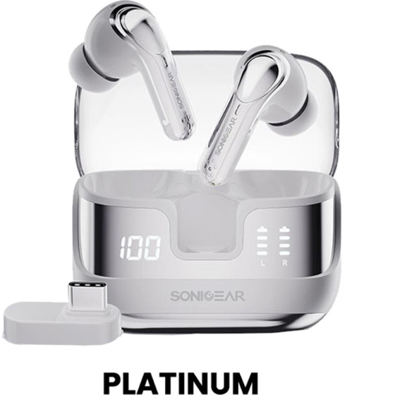 Sonicgear Dual Mode 2.4G/BT5.4 Superior 4MIcs ANC/Enc Earpump XP2 Platinum - (EPXP2-PL)